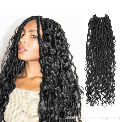 20 inch Goddess Faux Locs Passion Twist Braids Hair Long Curly Black Brown Crochet Braiding Hair Synthetic Hair Extensions